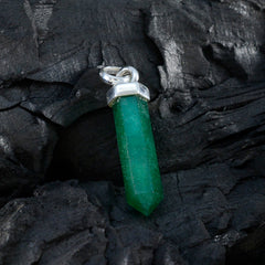 Riyo äkta ädelsten fancy facetterad grön indisk smaragd 1195 sterling silver hänge present till lärarens dag