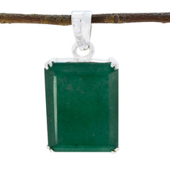 Riyo – jolie pierre précieuse octogonale à facettes, émeraude indienne verte, pendentif en argent sterling 961, cadeau d'anniversaire