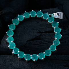 riyo affascinante pietra preziosa rotonda sfaccettata verde smeraldo indiano ciondolo in argento sterling regalo per un amico