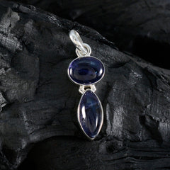 Riyo Magnificent Gemstone Multi Cabochon Blue Iolite Sterling Silver Pendant Gift For Friend