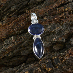 Riyo Magnificent Gemstone Multi Cabochon Blue Iolite Sterling Silver Pendant Gift For Friend
