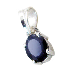 Riyo Heavenly Gems ovale gefacetteerde blauwe ioliet zilveren hanger cadeau voor tweede kerstdag