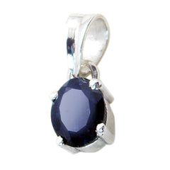 Riyo Heavenly Gems ovaler facettierter blauer Iolith-Silberanhänger als Geschenk zum zweiten Weihnachtsfeiertag