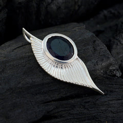 Riyo – pendentif ovale en argent sterling 943, pierre précieuse ovale à facettes, iolite bleue, cadeau pour la journée des enseignants