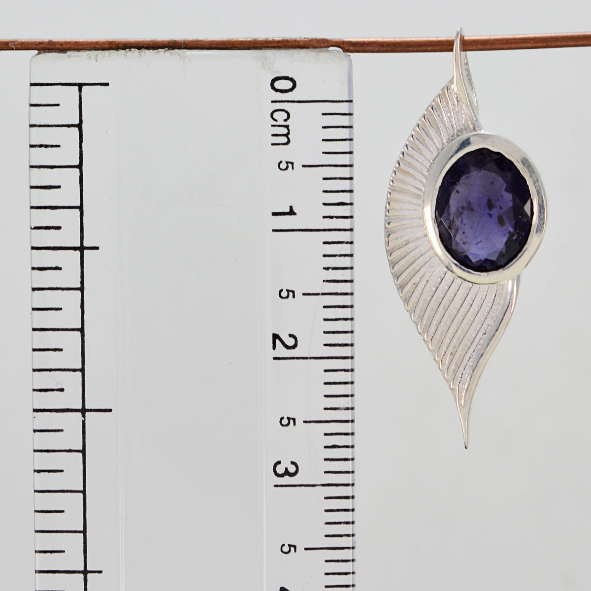 Riyo – pendentif ovale en argent sterling 943, pierre précieuse ovale à facettes, iolite bleue, cadeau pour la journée des enseignants