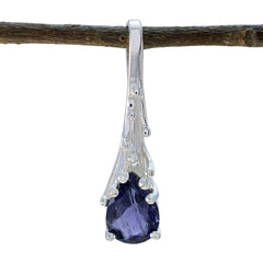 Серебряный кулон riyo с привлекательным драгоценным камнем грушей, ограненным синим иолитом, подарок для друга