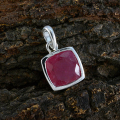 Riyo Magnificent Gems Cushion Checker Red Indian Ruby Silver Pendant Gift For Sister