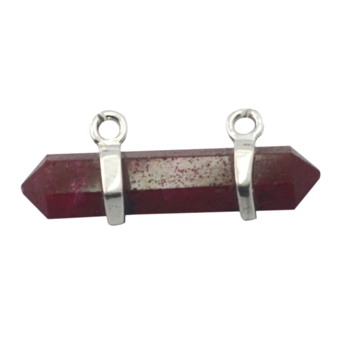 riyo magnifika ädelstenar fancy facetterad röd indisk rubin silver hänge present till syster