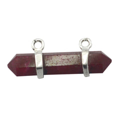 Riyo Magnificent Gems Fancy facettierter roter indischer Rubin-Silberanhänger, Geschenk für Schwester