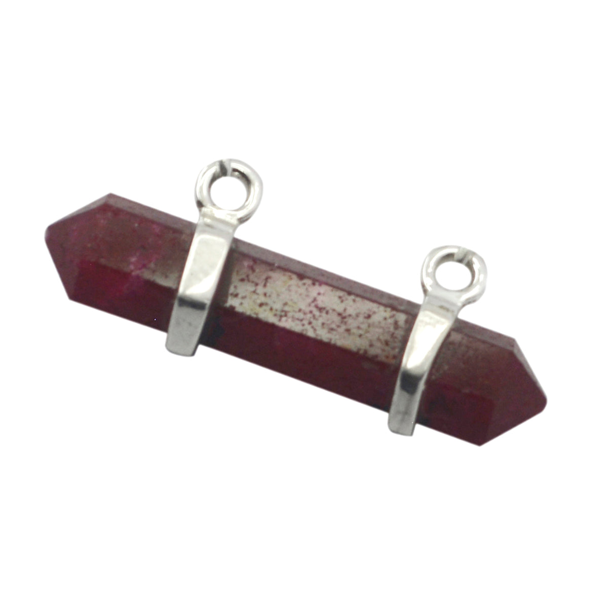 Riyo Magnificent Gems Fancy Faceted Red Indian Ruby Silver Pendant Gift For Sister