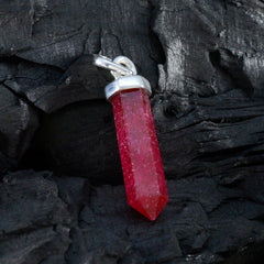 Riyo – pendentif en argent rubis indien rouge à facettes, pierres précieuses authentiques, fantaisie, cadeau pour sœur