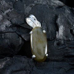 riyo irrésistible pierre précieuse ovale cabochon gris labradorite pendentif en argent sterling cadeau pour noël