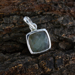 Riyo Bonny Gemstone Cushion Checker Gray Labradorite Sterling Silver Pendant Gift For Handmade