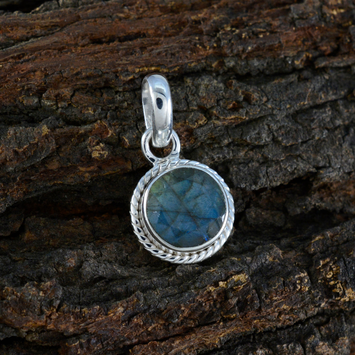 riyo восхитительные драгоценные камни круглый граненый серый лабрадор серебряный кулон подарок жене
