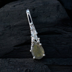 Подвеска из твердого серебра riyo с красивыми драгоценными камнями, грушей, ограненным серым лабрадором, подарок на годовщину