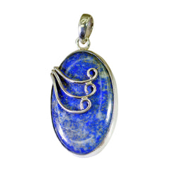 Riyo Fit Gems ovale cabochon Nevy blauwe lapis lazuli massief zilveren hanger cadeau voor jubileum