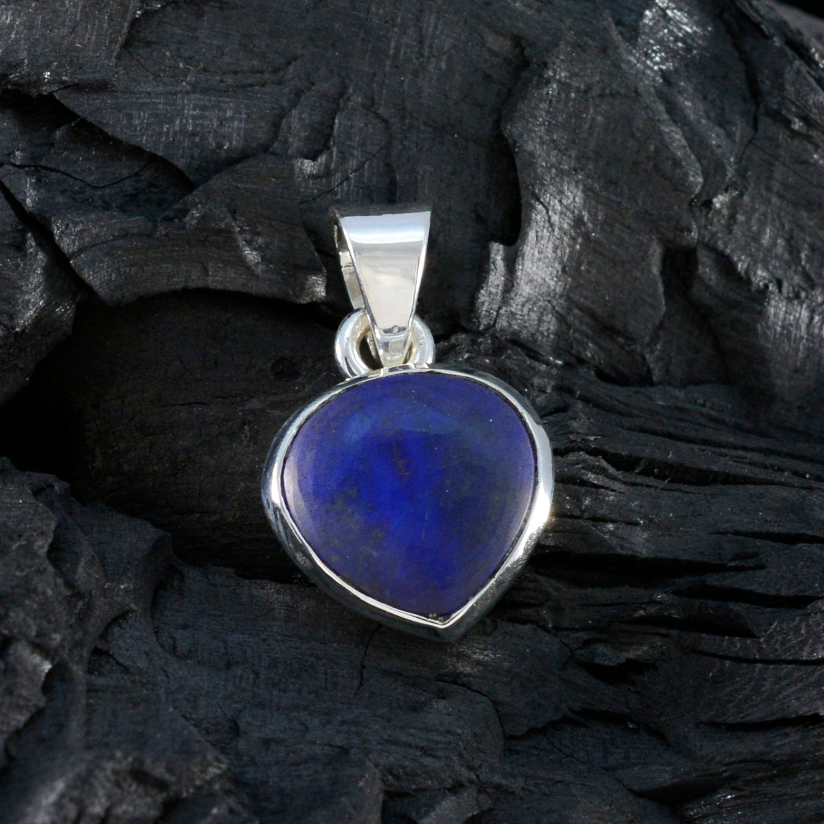 riyo dekorativa ädelstenar hjärta cabochon nevyblå lapis lazuli massivt silverhänge present till långfredagen