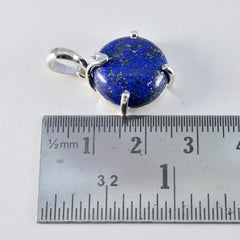 RIYO очаровательный драгоценный камень круглый кабошон Неви синий лазурит стерлинговый серебряный кулон подарок для ручной работы