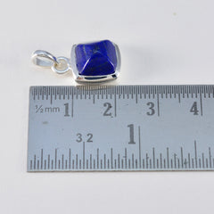 Riyo echte edelsteen vierkant gefacetteerd Nevy blauw Lapis Lazuli sterling zilveren hanger cadeau voor vriend