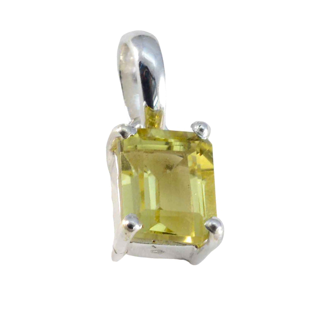 riyo вкусные драгоценные камни восьмиугольник граненый желтый лимонный кварц твердый серебряный кулон подарок на годовщину
