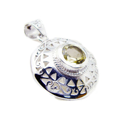 Круглый граненый драгоценный камень riyo, кулон из стерлингового серебра с желтым лимонным кварцем, подарок для ручной работы