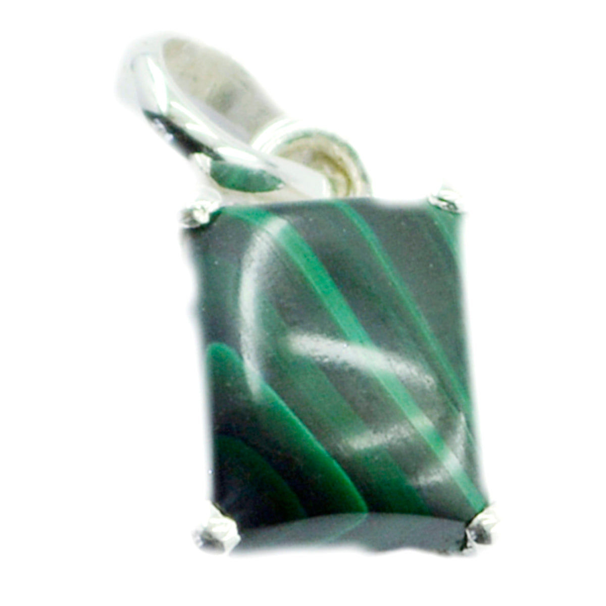 riyo fanciable gems ottagonale cabochon pendente in argento malachite verde, regalo per il giorno di Santo Stefano