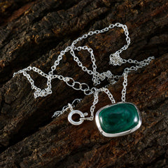 Riyo Alluring Gems Octagon Cabochon Green Malachite Solid Silver Pendant Gift For Easter Sunday