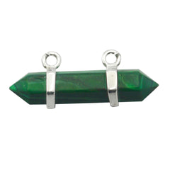 Riyo Hot Gems Fancy Faceted Green Malachite Solid Silver Pendant Gift For Good Friday
