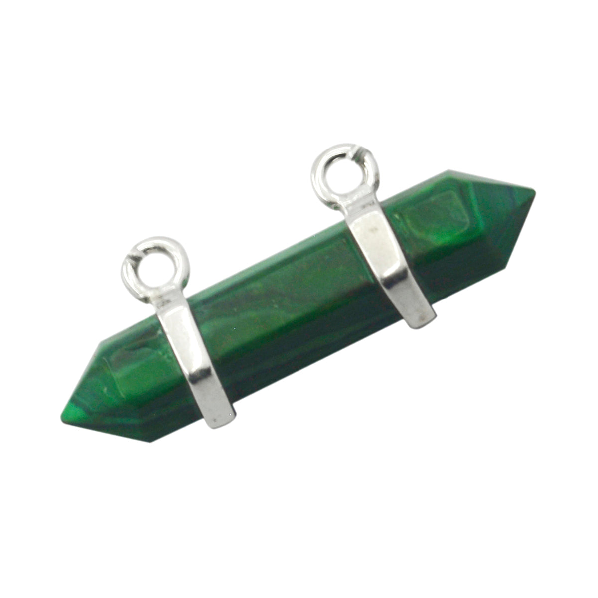 Riyo Hot Gems Fancy facettierter grüner Malachit-Anhänger aus massivem Silber, Geschenk für Karfreitag