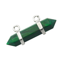 Riyo Hot Gems Fancy Faceted Green Malachite Solid Silver Pendant Gift For Good Friday
