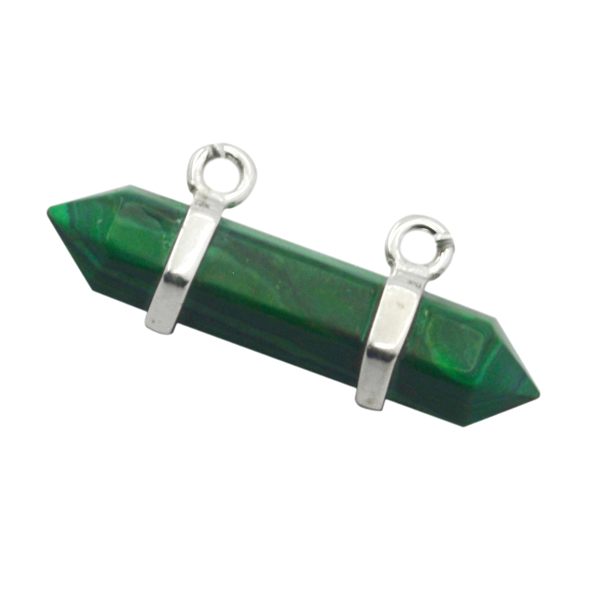 Riyo Hot Gems, ciondolo in argento massiccio con malachite verde sfaccettata, regalo per il Venerdì Santo