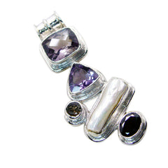 riyo smashing gems многогранный белый перламутровый кулон из цельного серебра подарок на годовщину