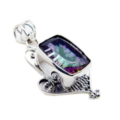 riyo fina ädelstenar octagon facetterad flerfärgad mystic quartz solid silver hänge present till långfredag