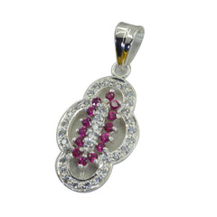 Riyo – pierres précieuses envoûtantes, pendentif rond à facettes multicolores en argent, cadeau pour femme
