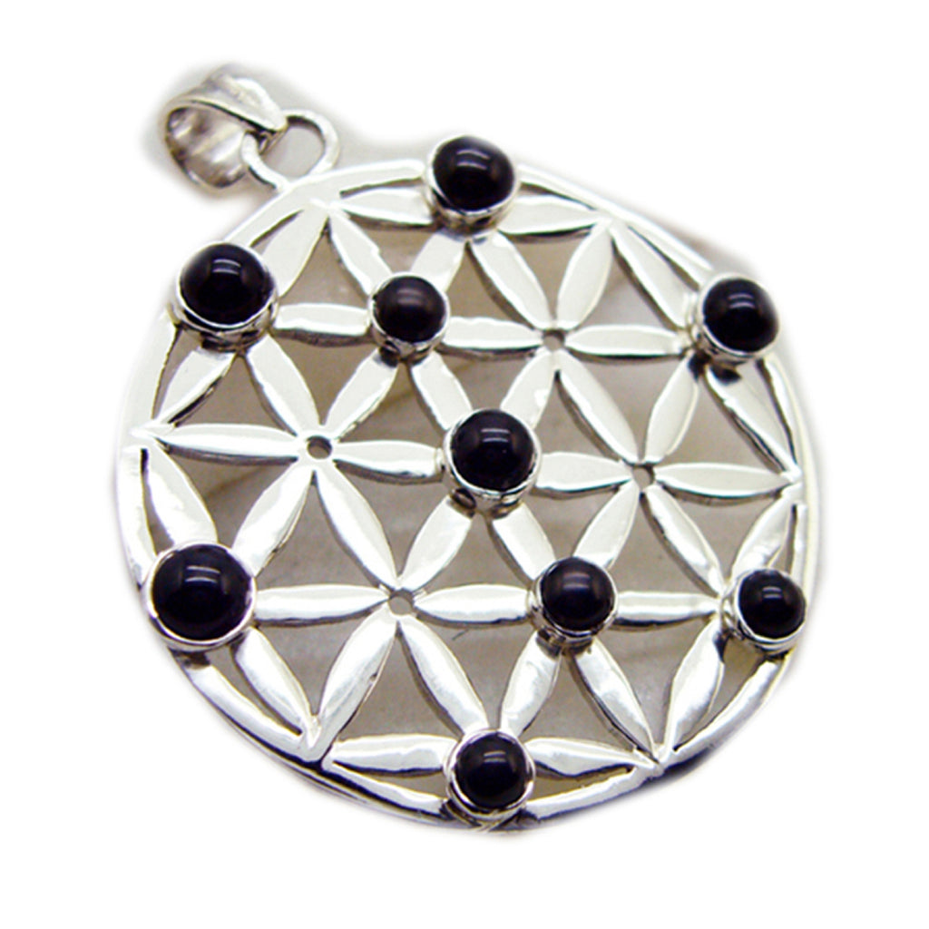 Riyo Drop Gemstone Round Cabochon Multi Color Multi Stone Sterling Silver Pendant Gift For Handmade