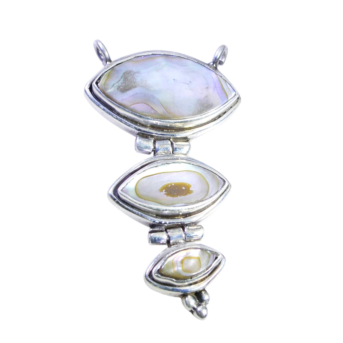 Riyo Alluring Gemstone Marquise Faceted Multi Color Multi Stone 1209 Sterling Silver Pendant Gift For Birthday