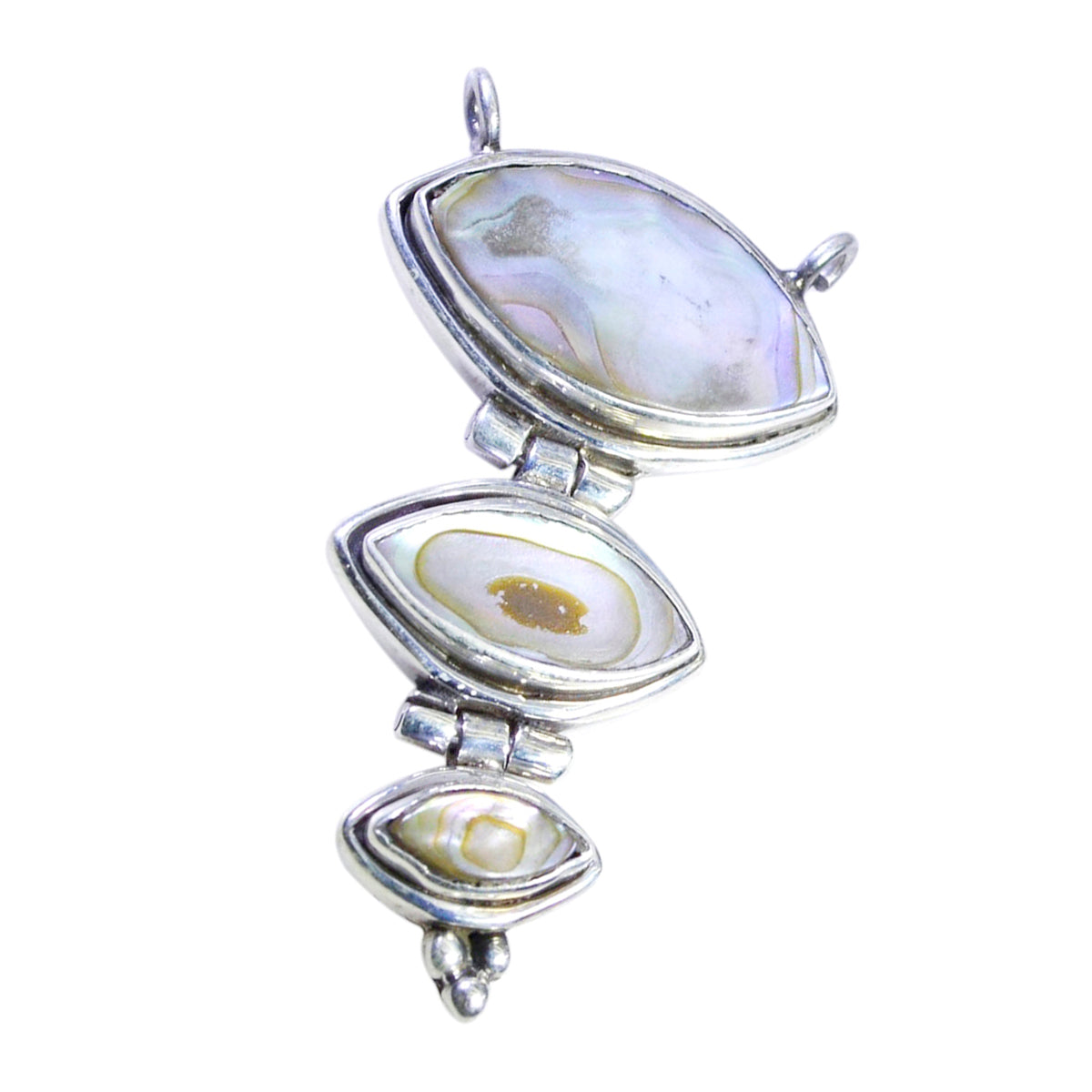 Riyo Alluring Gemstone Marquise Faceted Multi Color Multi Stone 1209 Sterling Silver Pendant Gift For Birthday