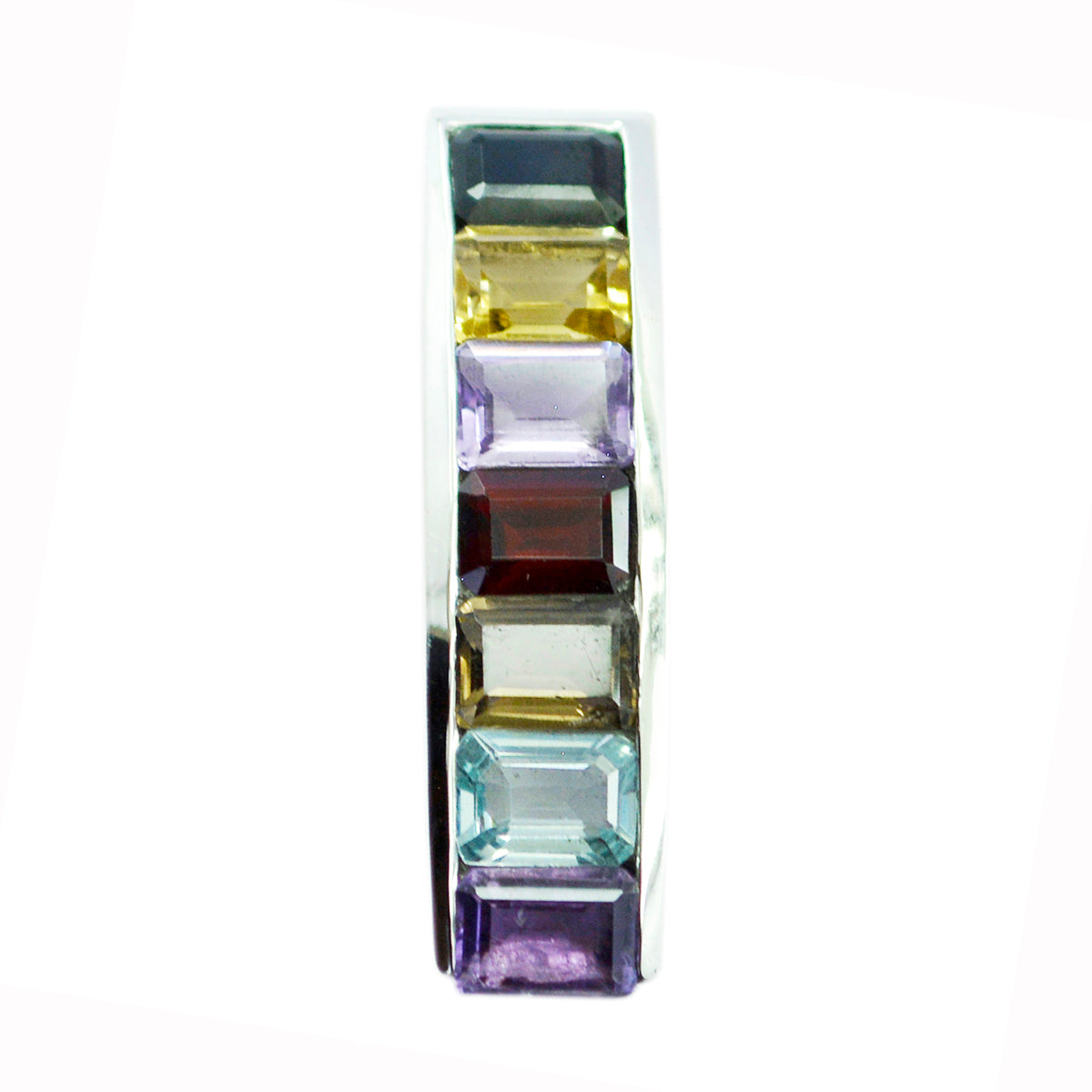 riyo вкусные драгоценные камни восьмиугольник граненый многоцветный многоцветный серебряный кулон в подарок на свадьбу
