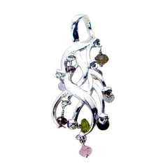 riyo bäddbar ädelsten multi facetterad multi färg multi sten sterling silver hänge present för handgjorda