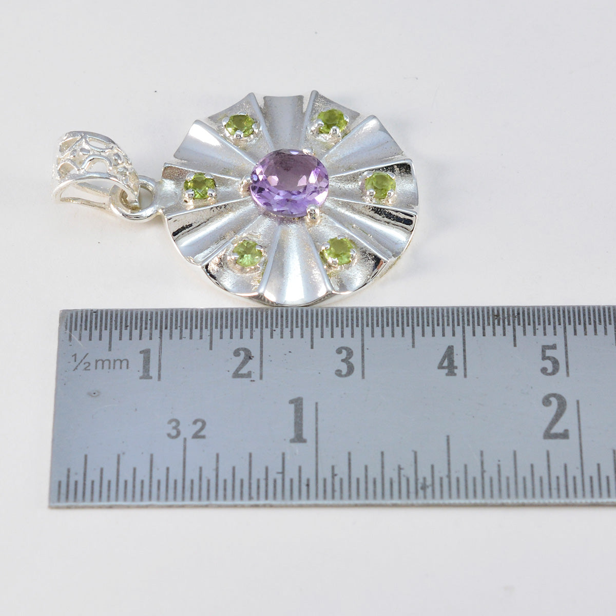 Riyo Heavenly Gems Ronde Facet Multi Color Multi Stone Solid Silver Hanger Cadeau voor bruiloft