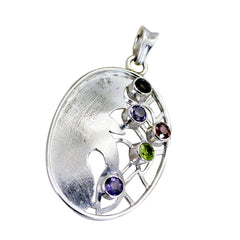 riyo fanciable ädelsten rund facetterad flerfärgad multi sten sterling silver hängsmycke gåva för kvinnor