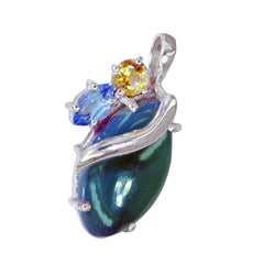 riyo foxy gemstone multi faceted multi color multi stone 1076 sterling silver pendant gift for girlfriend