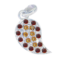 Riyo Hot Gemstone Round Faceted Multi Color Multi Stone Sterling Silver Pendant Gift For Friend
