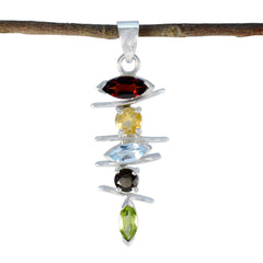 riyo красивый многогранный многоцветный кулон из стерлингового серебра с драгоценными камнями, подарок для женщин