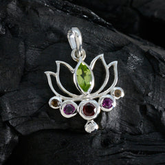 Riyo Hot Gems Silberanhänger mit mehreren Facetten, mehreren Farben und mehreren Steinen, Geschenk zum zweiten Weihnachtsfeiertag