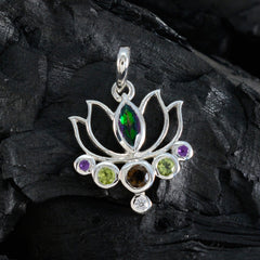 Riyo Fanciable Gems Multi Faceted Multi Color Multi Stone Silver Pendant Gift For Wife