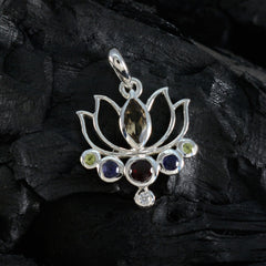 Riyo Easy Gems Multi Facet Multi Color Multi Stone Solid Silver Hanger Cadeau voor bruiloft