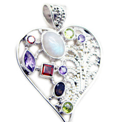 Riyo Heavenly Gems Silberanhänger mit mehreren Facetten, mehreren Farben und mehreren Steinen, Geschenk für Schwester