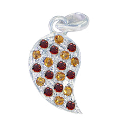 Riyo Knockout Gemstone Round Faceted Multi Color Multi Stone 1121 Sterling Silver Pendant Gift For Birthday