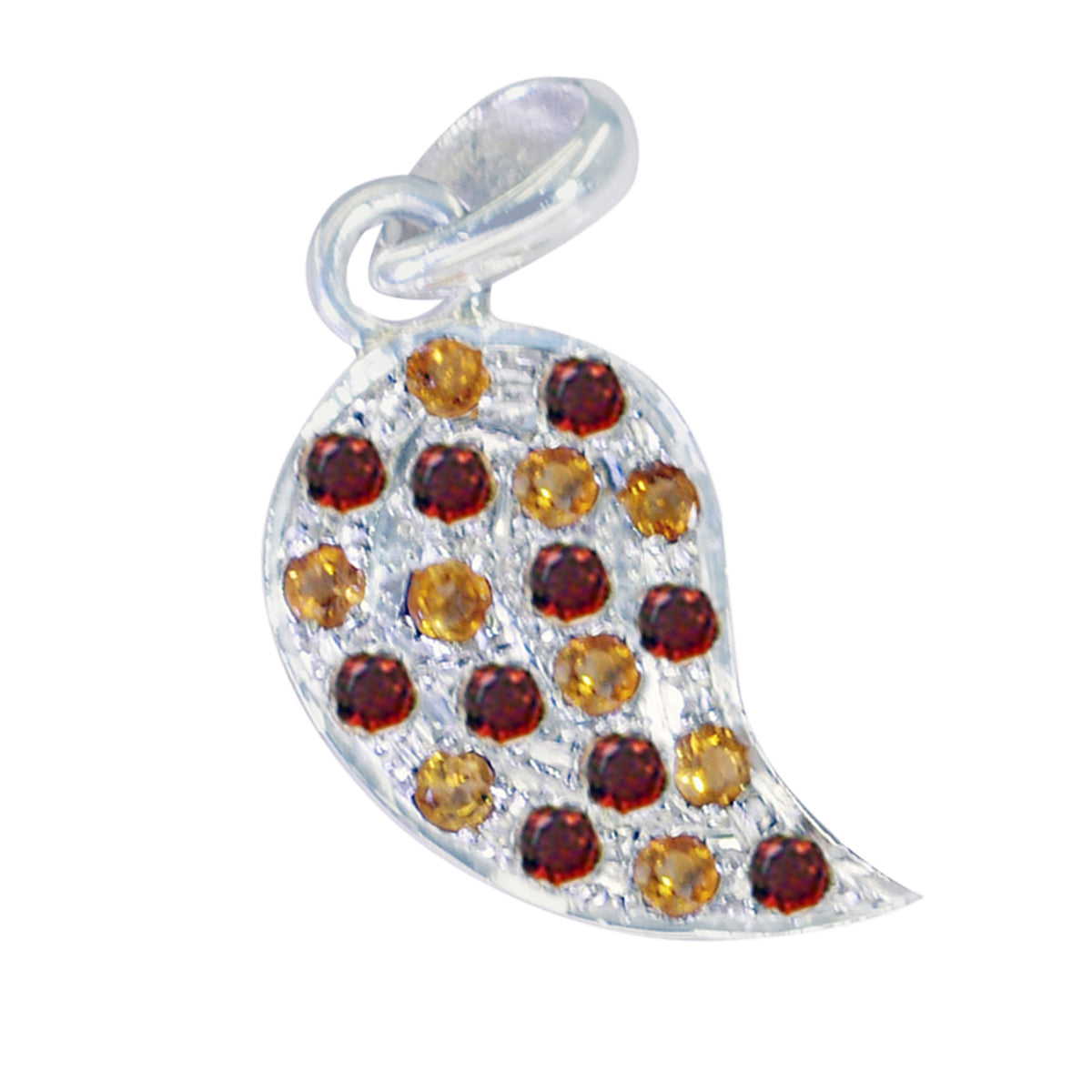 Riyo Knockout Gemstone Round Faceted Multi Color Multi Stone 1121 Sterling Silver Pendant Gift For Birthday